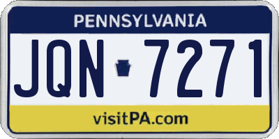 PA license plate JQN7271