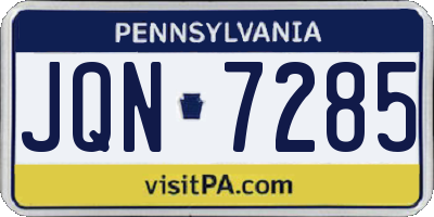 PA license plate JQN7285