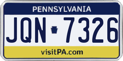 PA license plate JQN7326