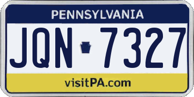 PA license plate JQN7327