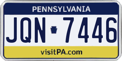 PA license plate JQN7446