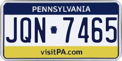 PA license plate JQN7465