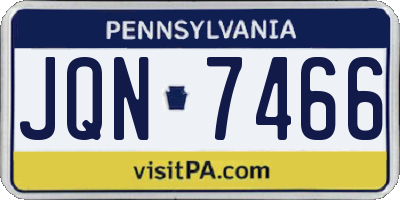 PA license plate JQN7466