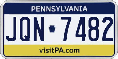 PA license plate JQN7482