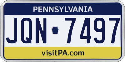 PA license plate JQN7497