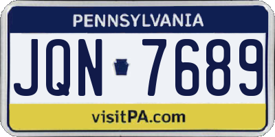 PA license plate JQN7689