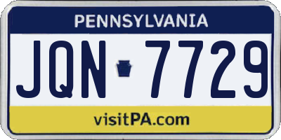 PA license plate JQN7729