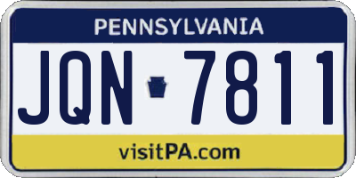 PA license plate JQN7811