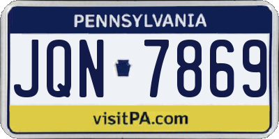 PA license plate JQN7869
