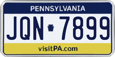 PA license plate JQN7899