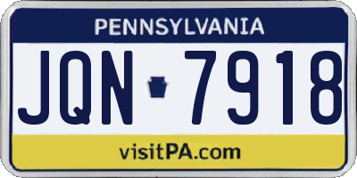 PA license plate JQN7918