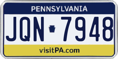 PA license plate JQN7948