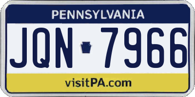 PA license plate JQN7966