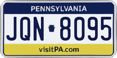 PA license plate JQN8095