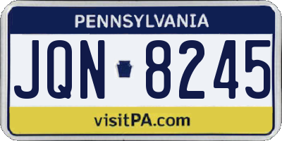 PA license plate JQN8245