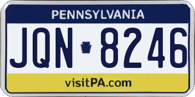 PA license plate JQN8246