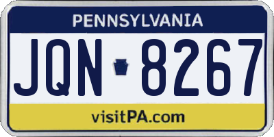 PA license plate JQN8267