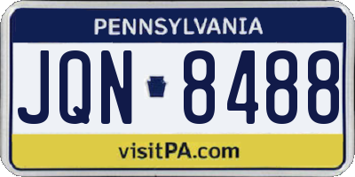 PA license plate JQN8488