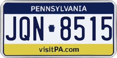 PA license plate JQN8515