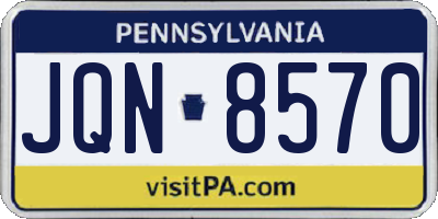 PA license plate JQN8570