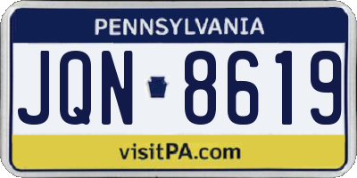 PA license plate JQN8619