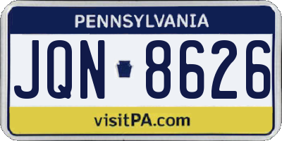 PA license plate JQN8626