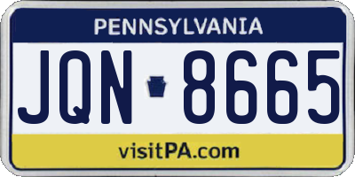 PA license plate JQN8665