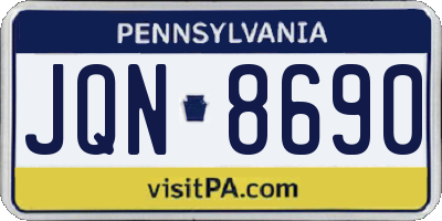 PA license plate JQN8690