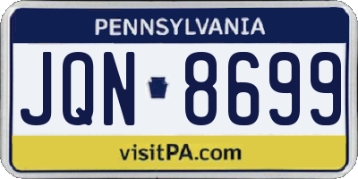 PA license plate JQN8699