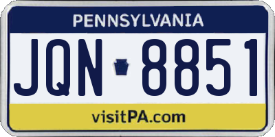PA license plate JQN8851