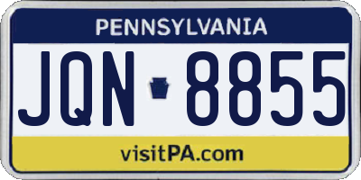 PA license plate JQN8855