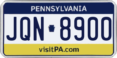 PA license plate JQN8900