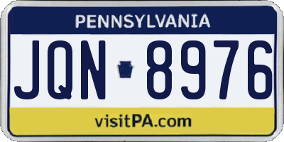 PA license plate JQN8976