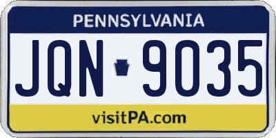 PA license plate JQN9035