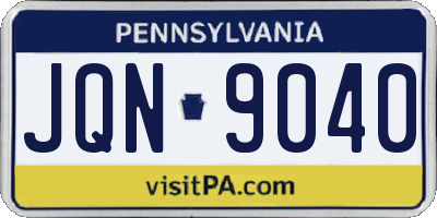 PA license plate JQN9040