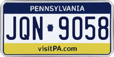 PA license plate JQN9058