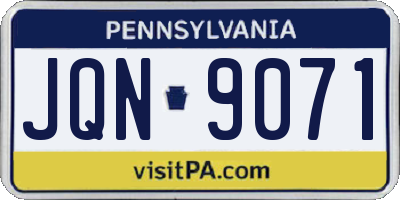 PA license plate JQN9071