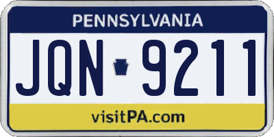 PA license plate JQN9211