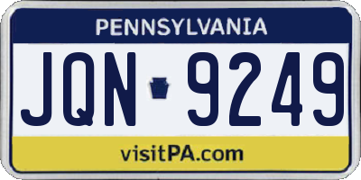 PA license plate JQN9249