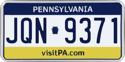 PA license plate JQN9371