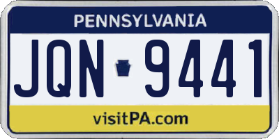PA license plate JQN9441