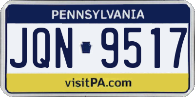 PA license plate JQN9517