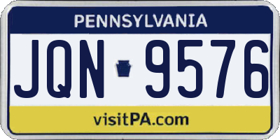 PA license plate JQN9576