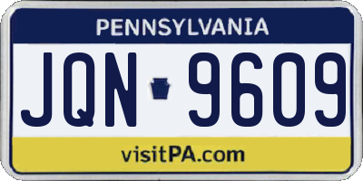 PA license plate JQN9609