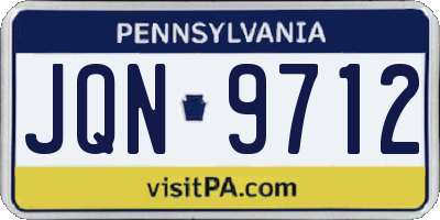 PA license plate JQN9712
