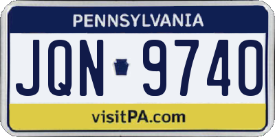 PA license plate JQN9740