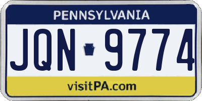 PA license plate JQN9774