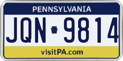 PA license plate JQN9814