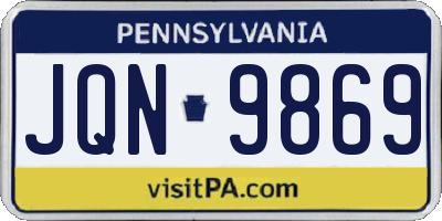PA license plate JQN9869