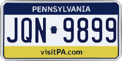 PA license plate JQN9899